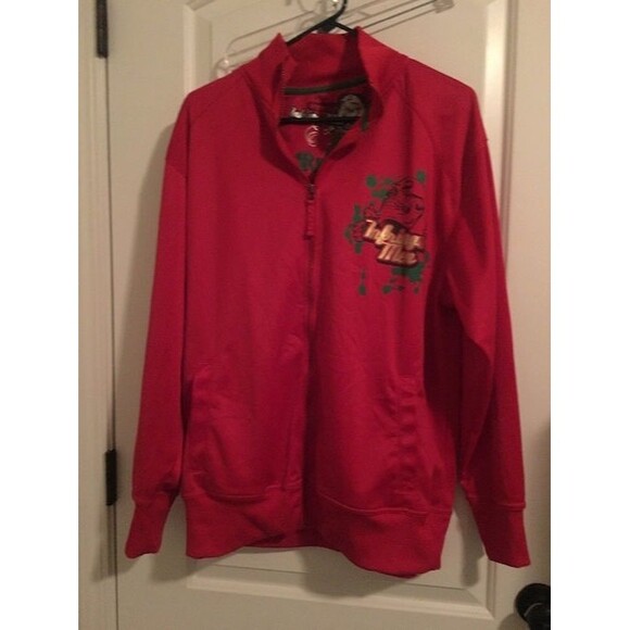 Other - Raider Jean Co. Men's Graphic Print Zip Up Track Jacket Athletic Size Medium Red